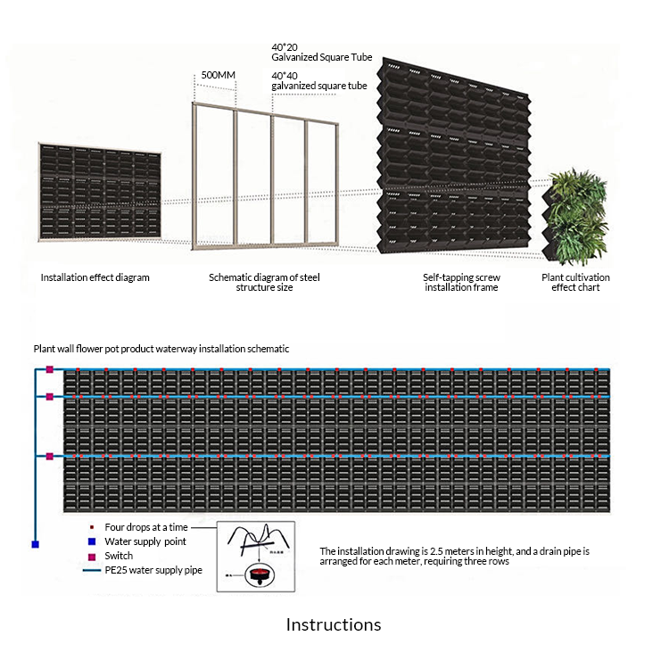 Горшок гидропонный вертикальный пластиковый Зеленая стена