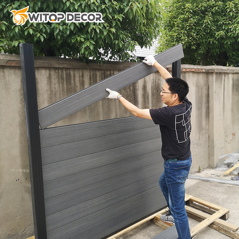 Hot Witop Decor Co-Extrusion Customized Fencing Post Pool Plastic Panels WPC Fence