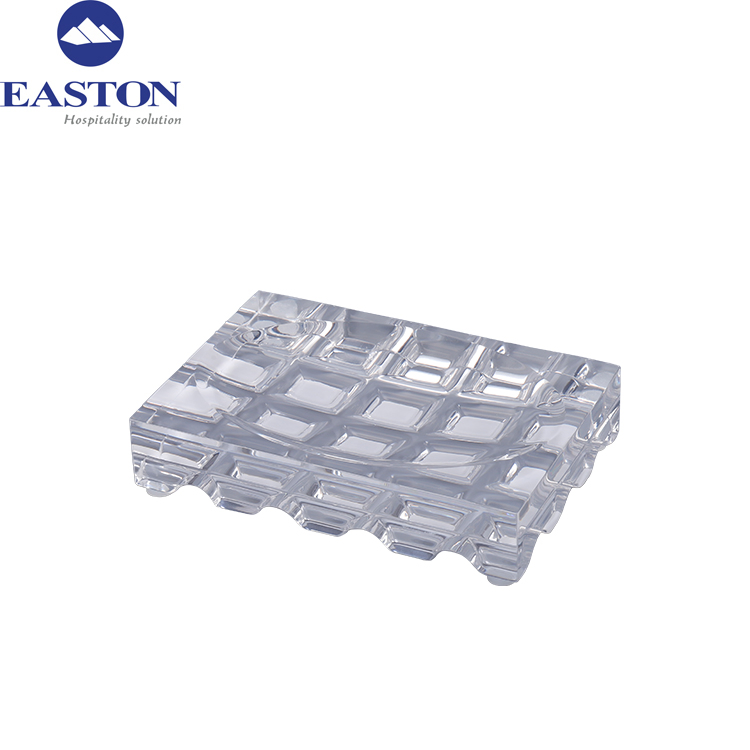 Waterproof White Crystal Resin Soap Dish for Hotel Room