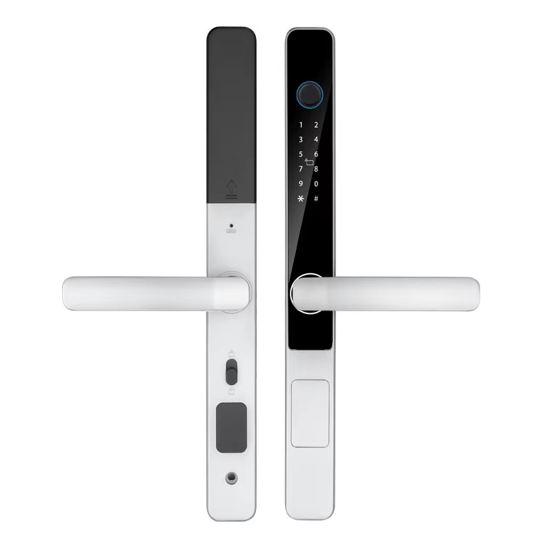 S608 Waterproof Ttlock Tuya Smart Key Digital Locks 92 Mortise Fingerprint Aluminum Electric Sliding Glass Door Locks