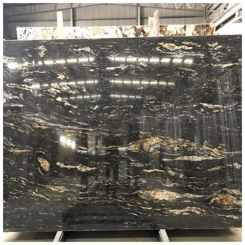 Luxury Brazilian Belvedere Black Gold Quartzite Slabs