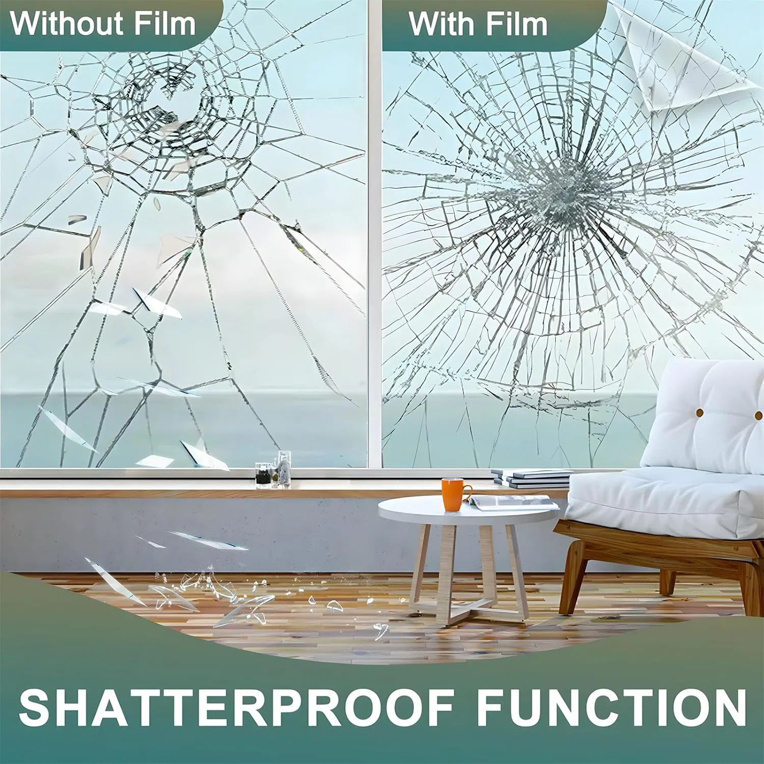 12mil Safety Security Explosion Proof Impact Resistant Decorative Window Building Glass Film