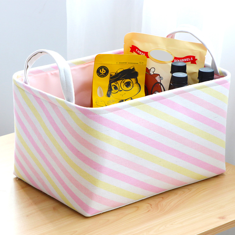 Factory Price Cotton and Linen Foldable Laundry Basket