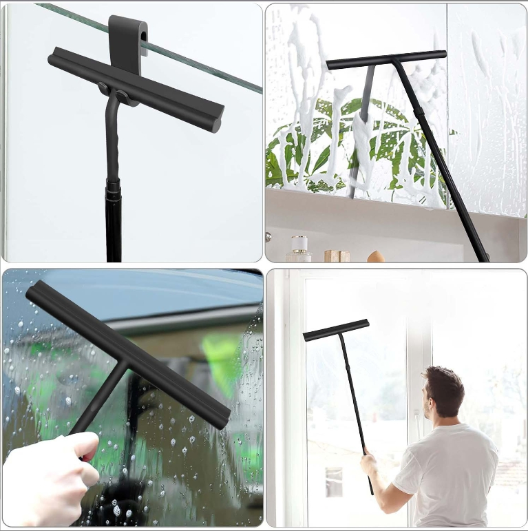 Window Scraper Long Handle Washing Cleaner Glass Squeegee Multi-Function Cleaning Tool Scraper