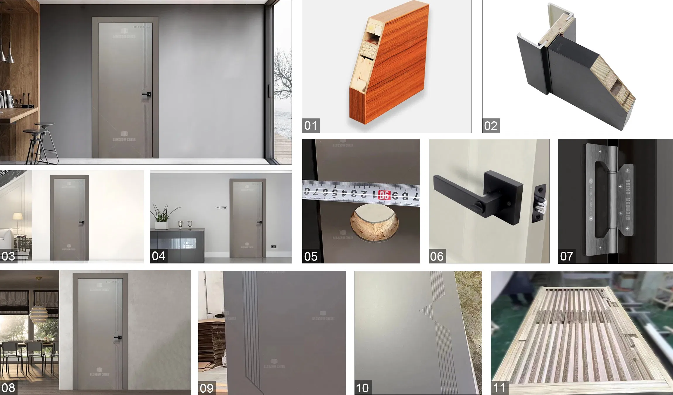 Sustainable Carbon Crystal Bedroom Door with Zero Formaldehyde