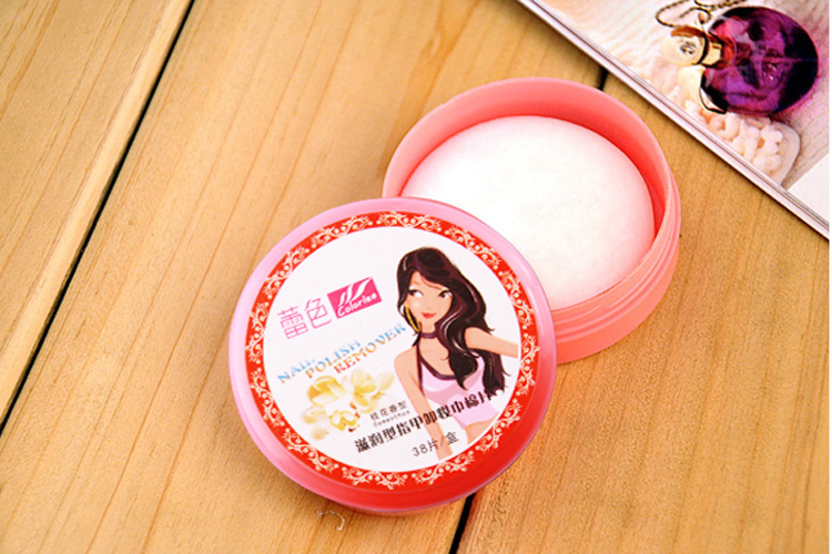Disposable Organic Non Woven Round Box Package Nail Polish Remover, Low Price Disposable Organic Nail Polish Remover Pad