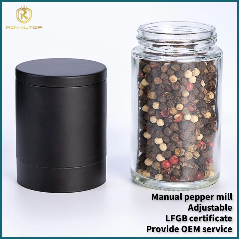 Стеклянная мельница для специй с ручной крышкой, 100 мл