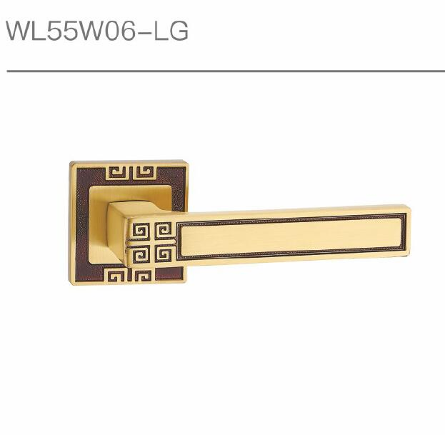 Luxury Antique Brass Rosette Lever Door Handle Lock (1717)