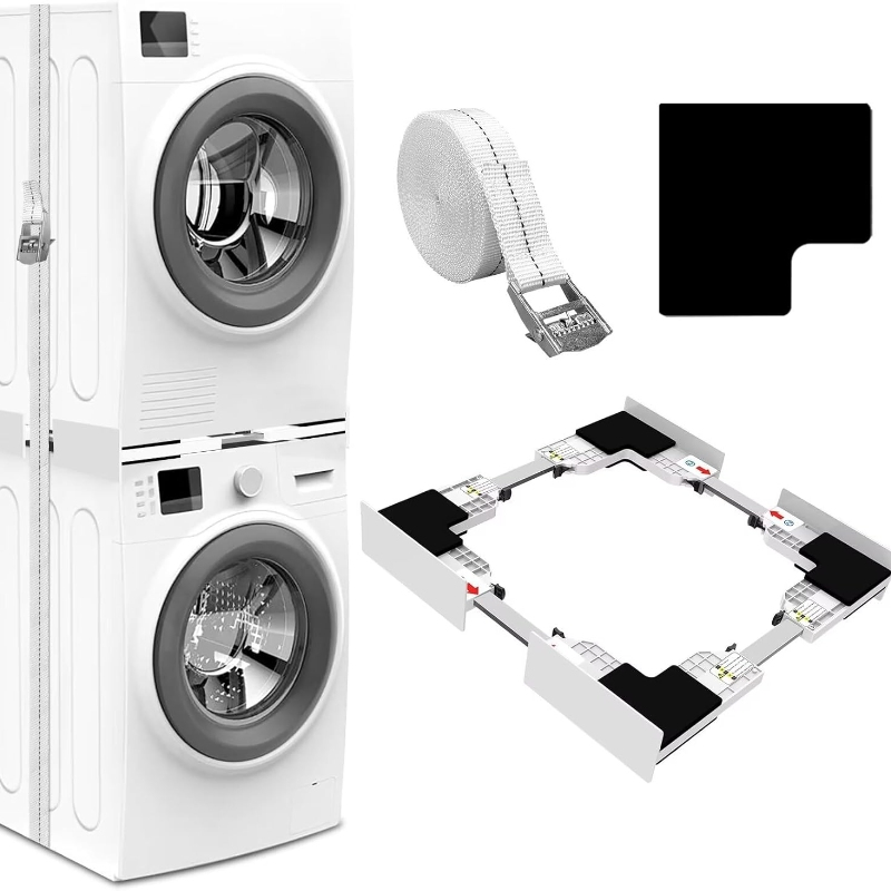 Secure Washing Machine Stacking Kit with Included Locking Ratchet Strap