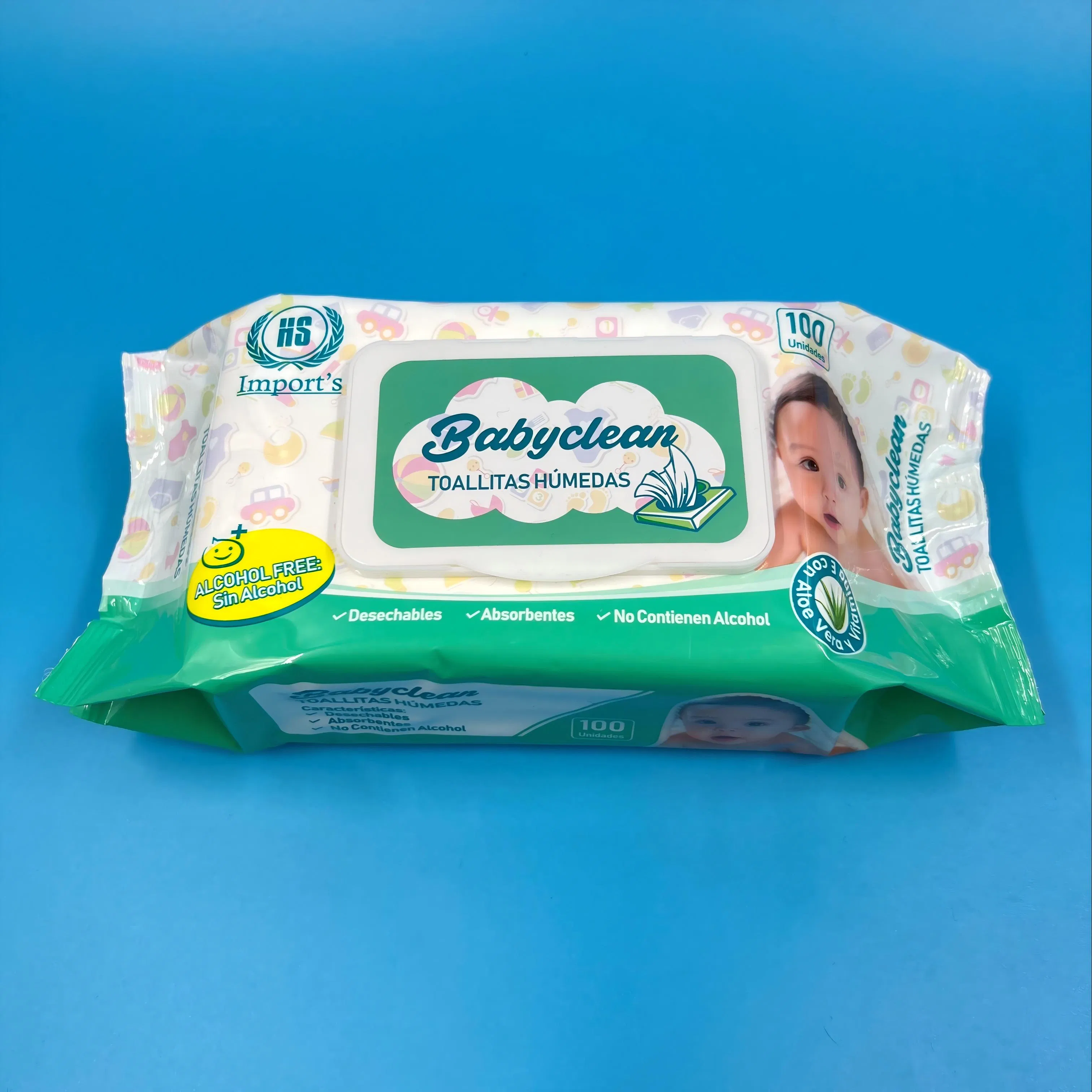 Single Packed Portable Unscented Eco-Friendly Spunlace Mini Baby Wipe for Sensitive Skin