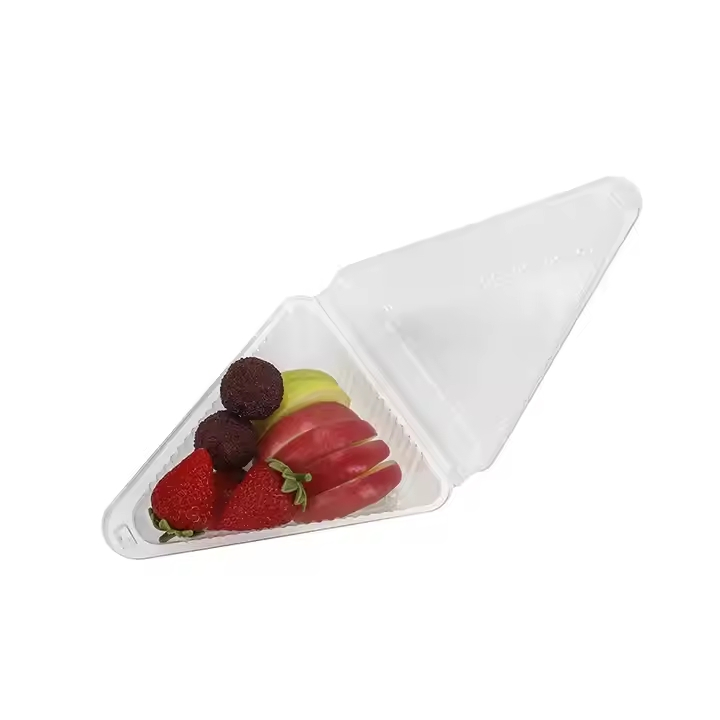 Transparent Disposable Biodegradable Compostable PLA Tableware for Cake Container