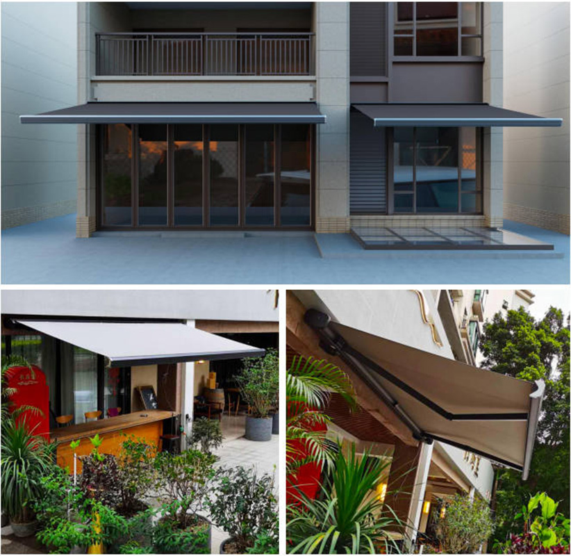 Outdoor Aluminum Alloy Retractable Awning with Remote Control