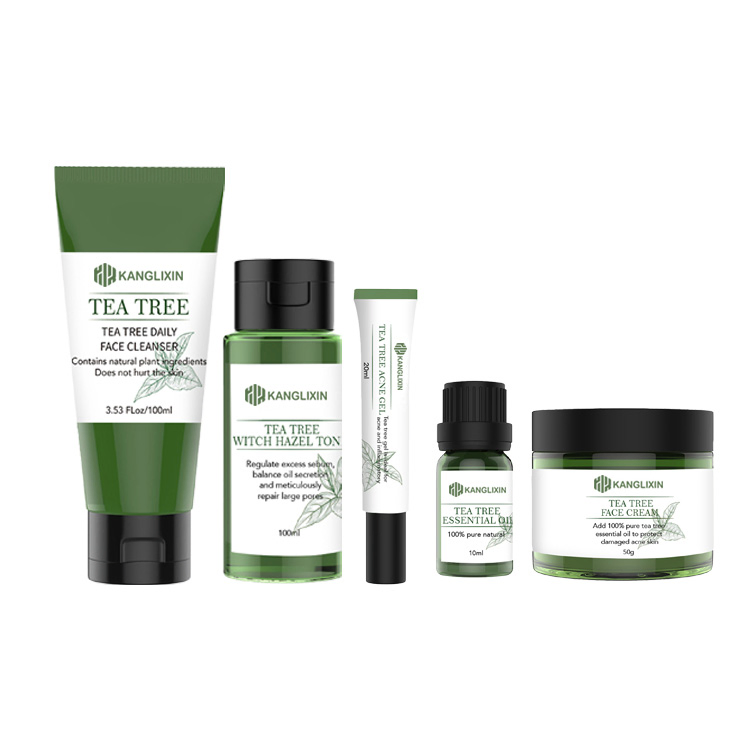 Organic Tea Tree Anti Acne Skin Care Set Private Label Acne Treatment Skin Care Set