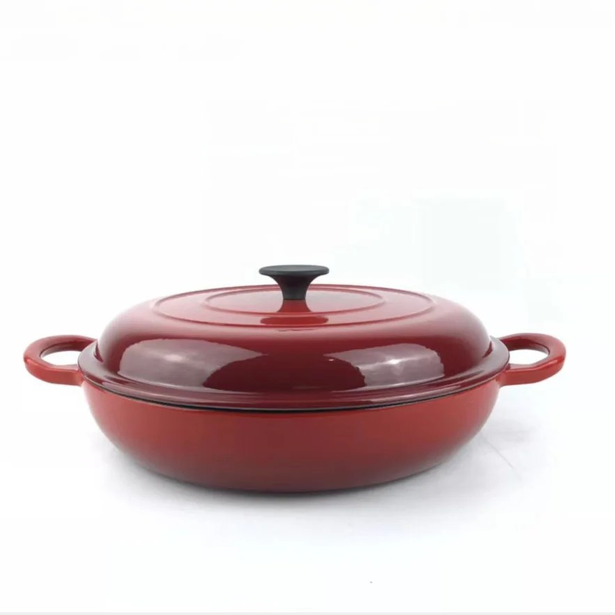 Hot Sale 3.8qt Enamel Cast Iron Braiser with Lid for Oven Use
