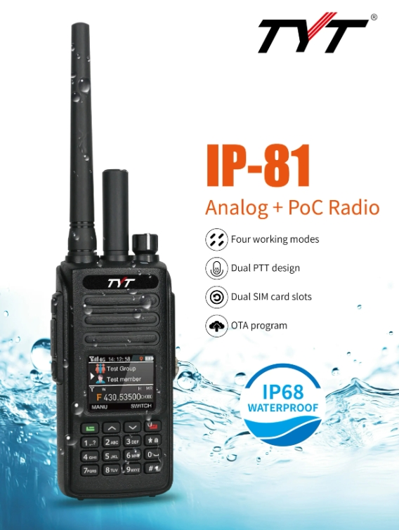 Tyt Small Size IP-81 Handheld Poc Radio IP68waterproof Walkie Talkie with Sos