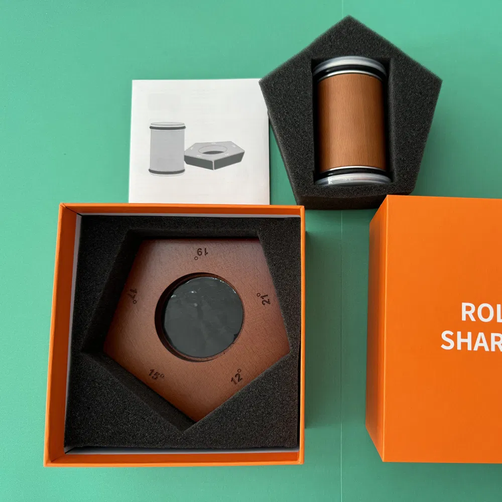 DS-9971R Complete Knife Sharpener Roller Kit Our 5 in 1 Rolling Knife Sharpener Wooden Handle Sharpener Orange Box