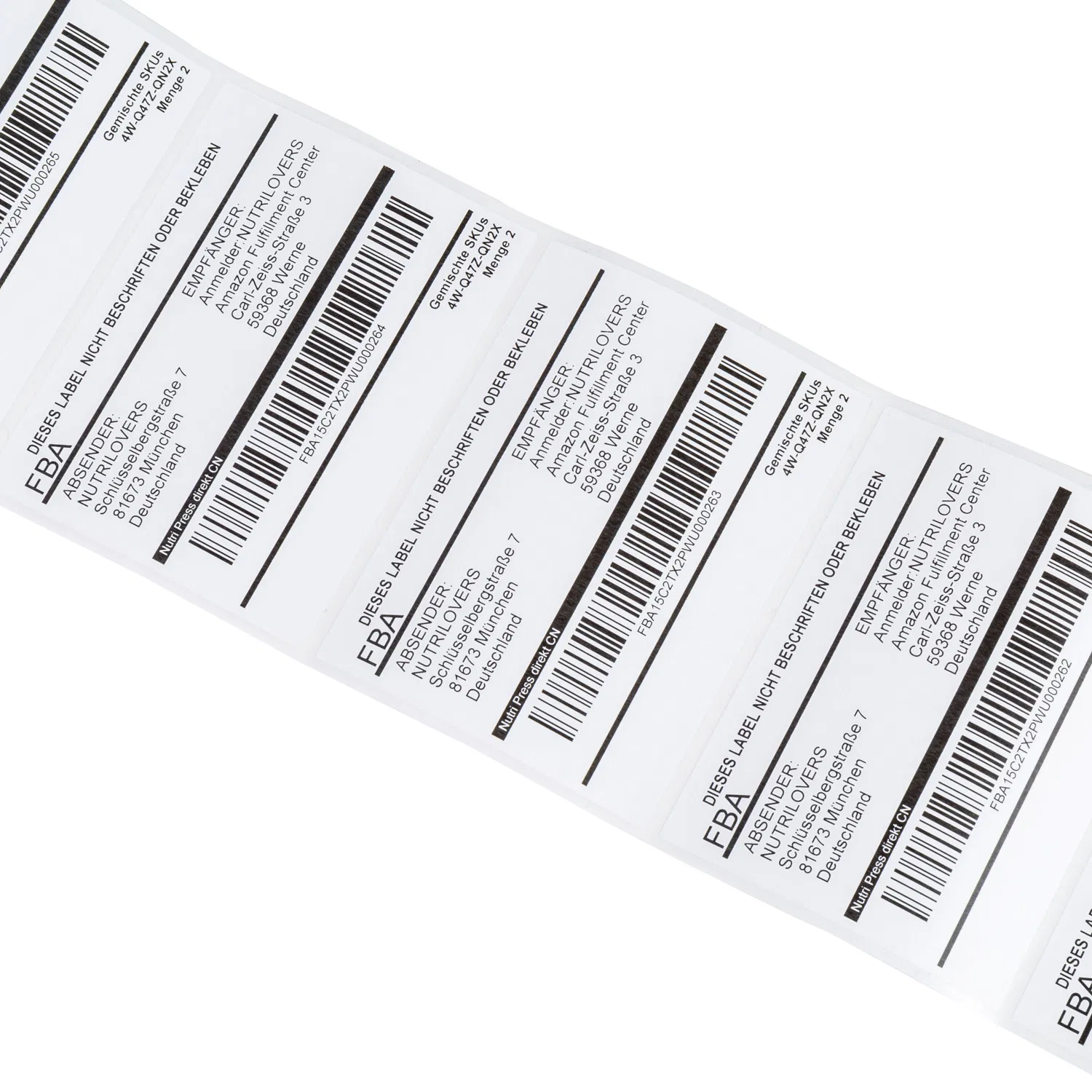 Two-Dimension Code Zebra Line Bar Code Security Adhesive Label Sticker