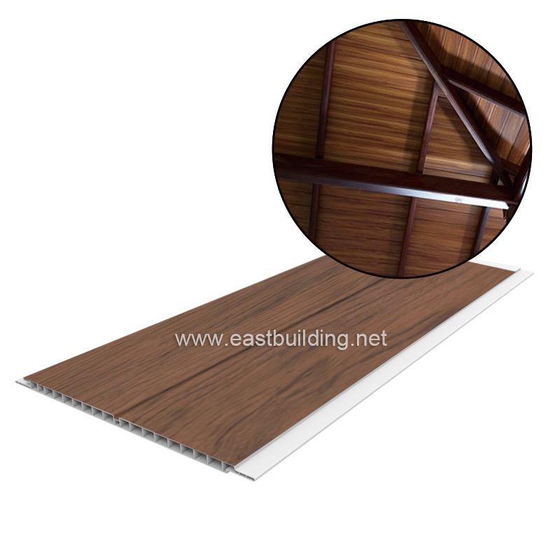 Dark Classical Wood Interior PVC Ceiling Panel