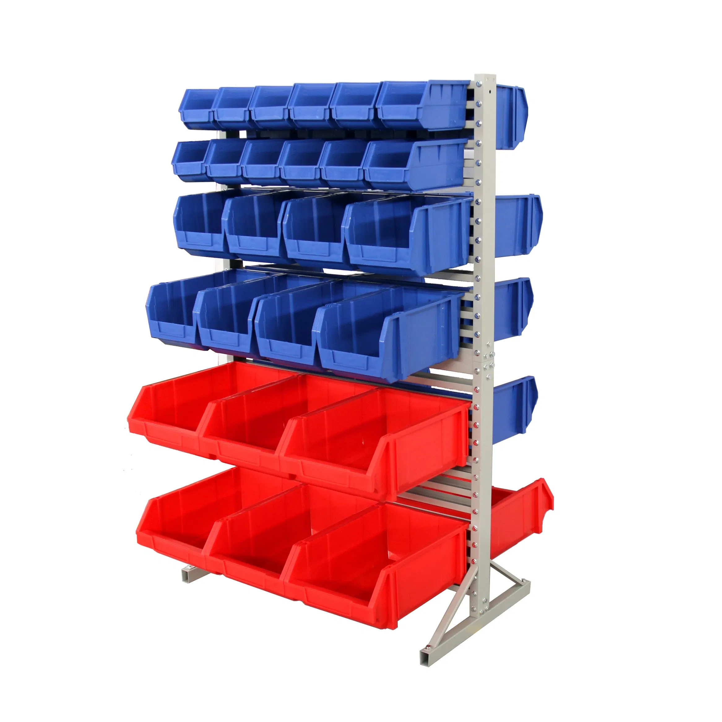 EU Standard Angle Steel Metal Warehouse Rack with Rails