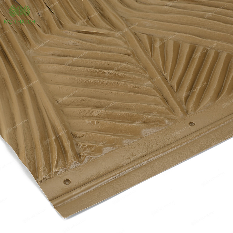 Popular Natural Looking Synthetic Thatch Roof Lapa Plastic Artificial Mexican Palm Leaf Thatched Roof