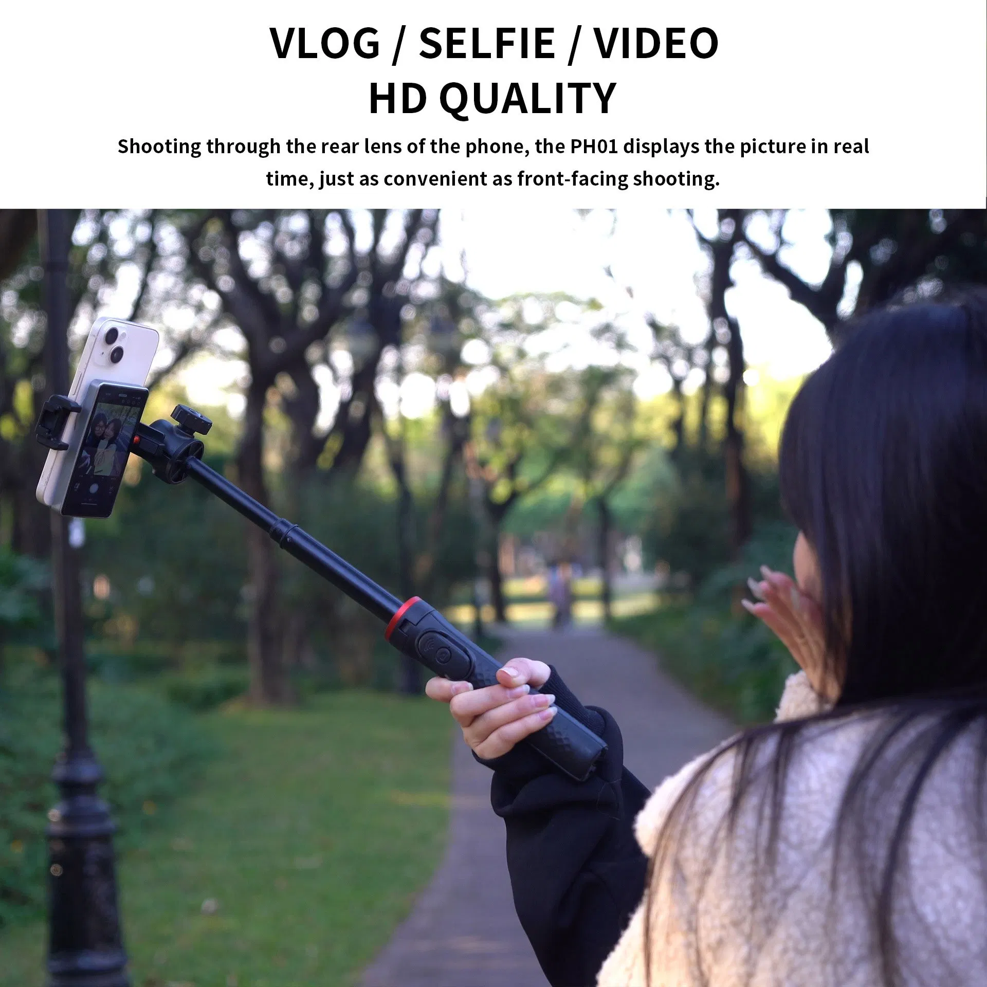 2025 New Selfie Camera Stick Magnetic Selfie Monitor Screen Vlog Videos Live Streaming Pictures for iPhone 12 to 16 PRO Max