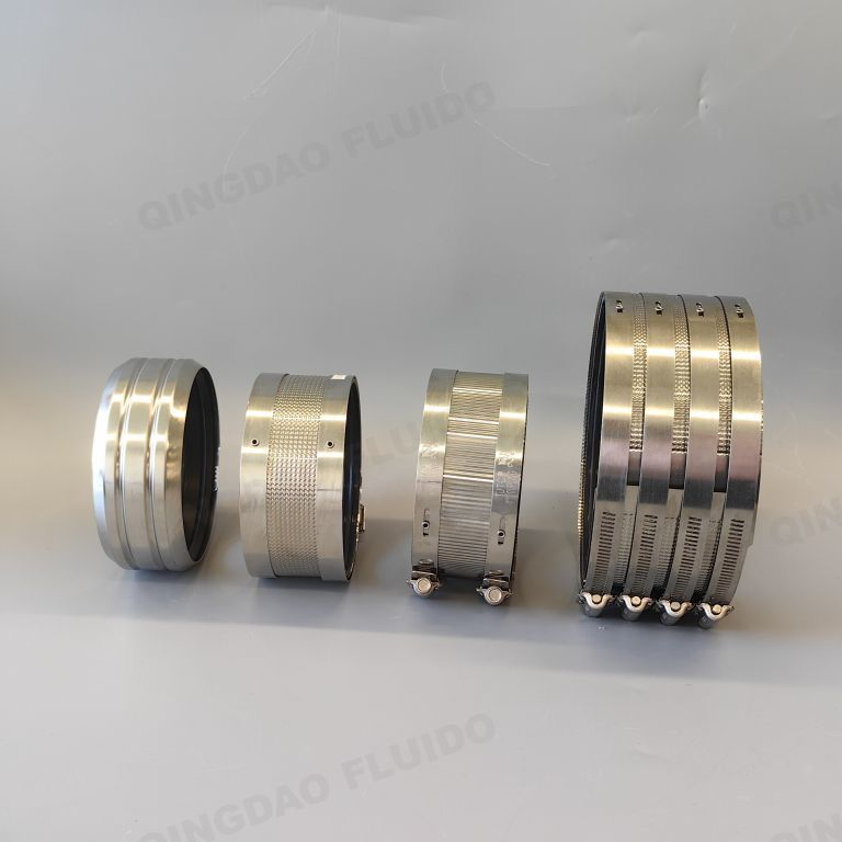 High Quality Good Price Stainless Steel 304 or 201 Rubber Connector No Hub Coupling Hose Clamp for Drain Cast Iron Soil Pipe to India Market
