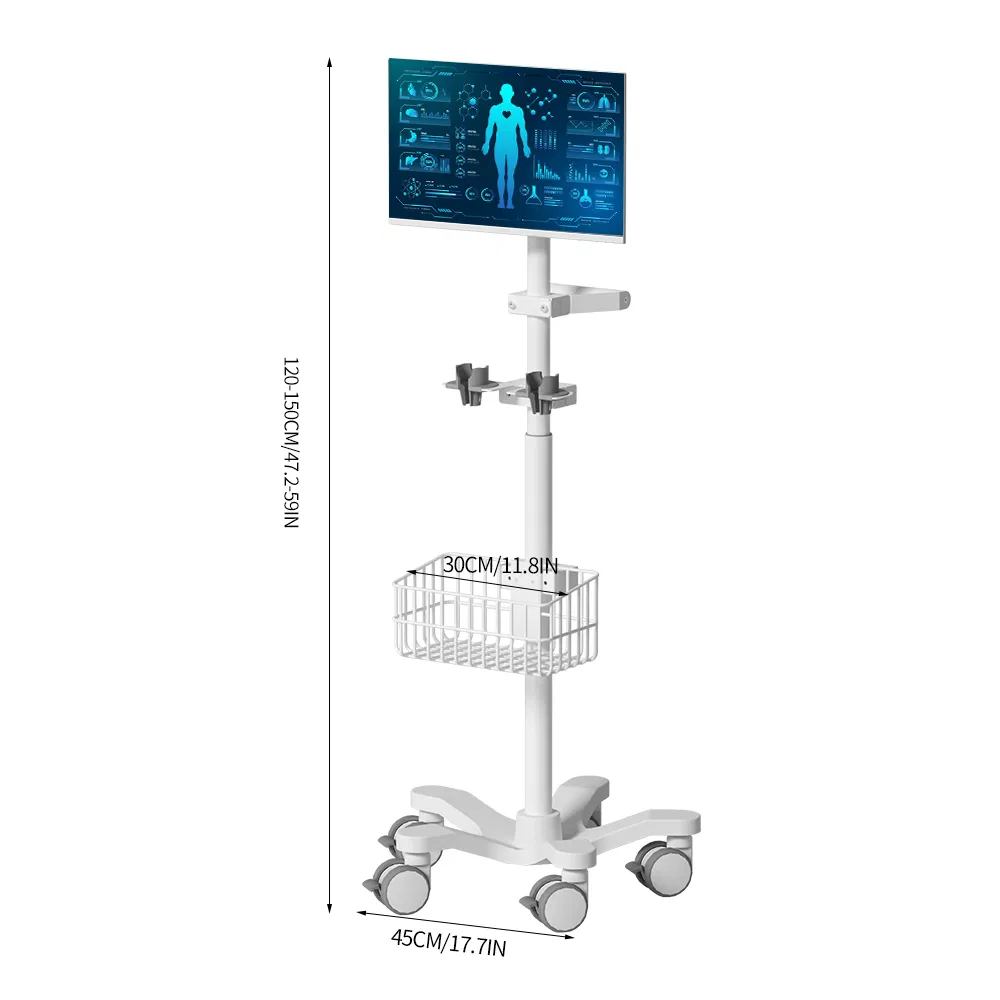 Mobile Endoscope Trolley Cart with Lightweight Aluminum Frame