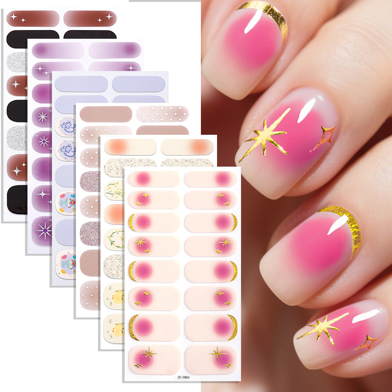 Self-Adhesive Vegan Gradient Glitter Nail Stickers