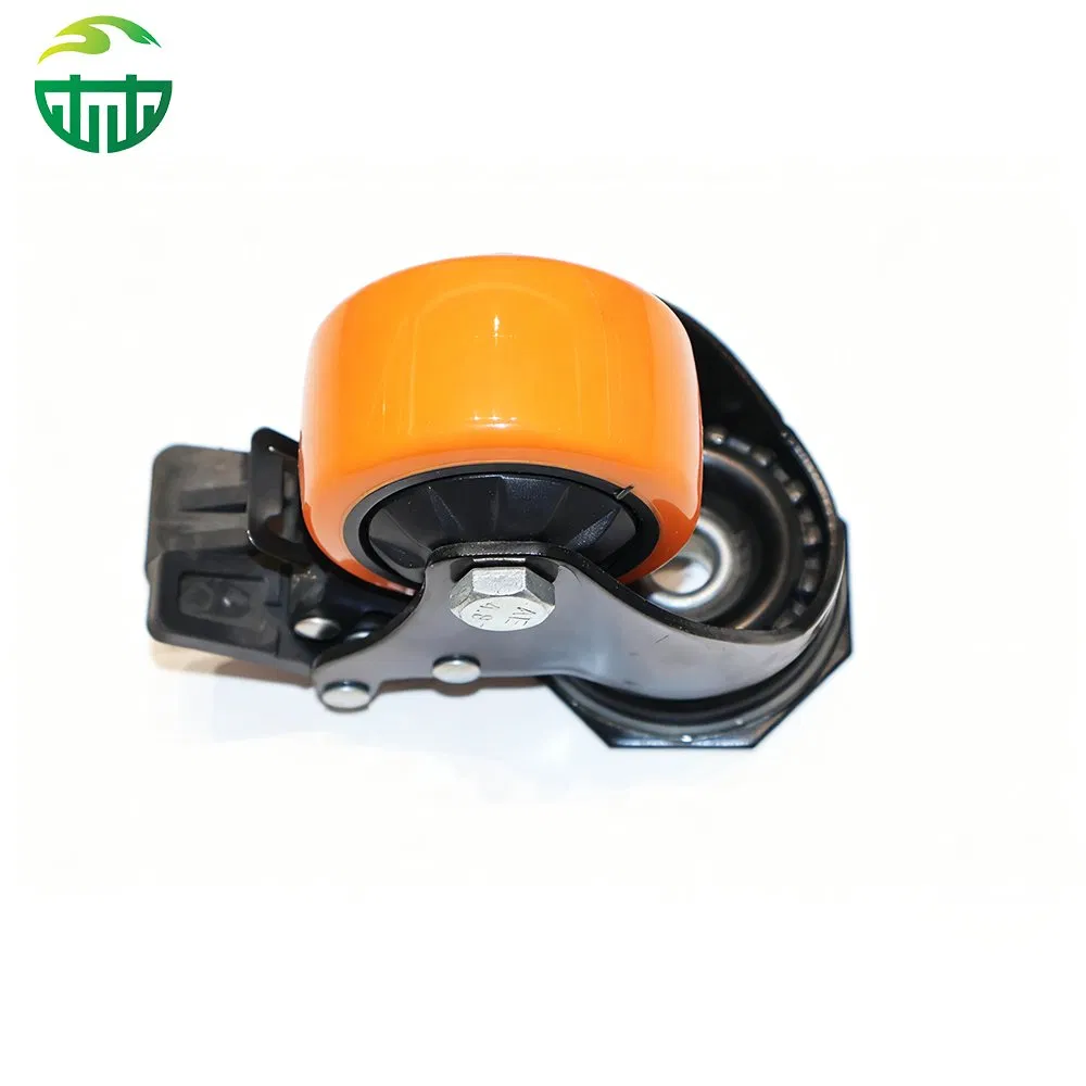 High-Quality Orange Light-Duty PU Caster Wheel for Trolley and Carts