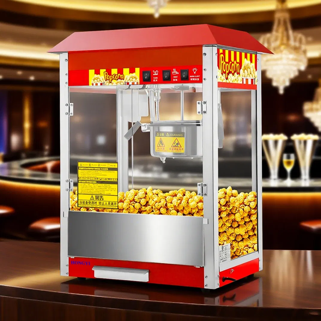 Electric Large-Capacity Popcorn Machine for Cinemas, with Stirring Mechanism to Prevent Burning/Sticking.