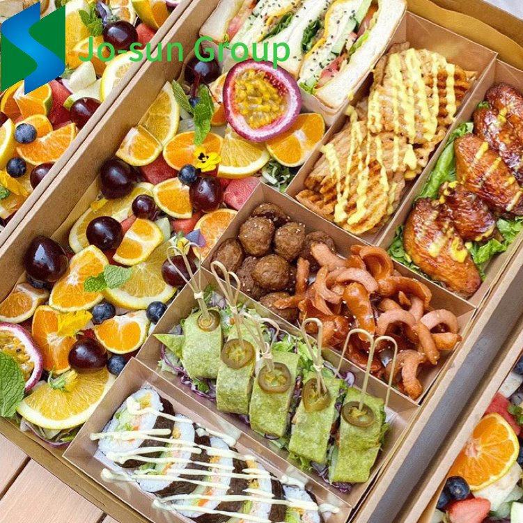 Desserts Cookies Boxes Large Picnic Takeout Sandwich Food Packing Sushi Kraft Paper Box with Clear Window