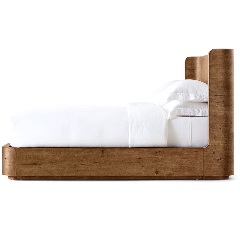Кровать деревянная минимализм для дома отелей