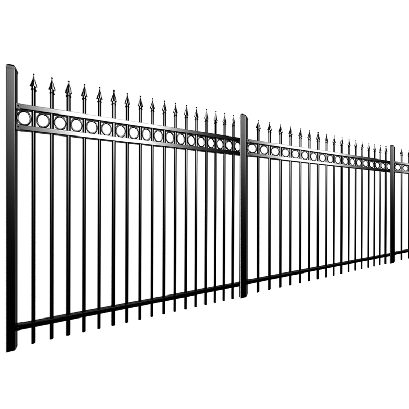 High Quality Ornaments Wrought Iron Black Color Panel Fence