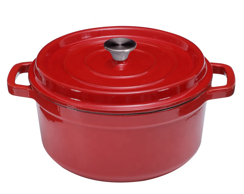 Hot Sales Red Enamel Coating Non Stick Enameled Pot Casserole with Lid