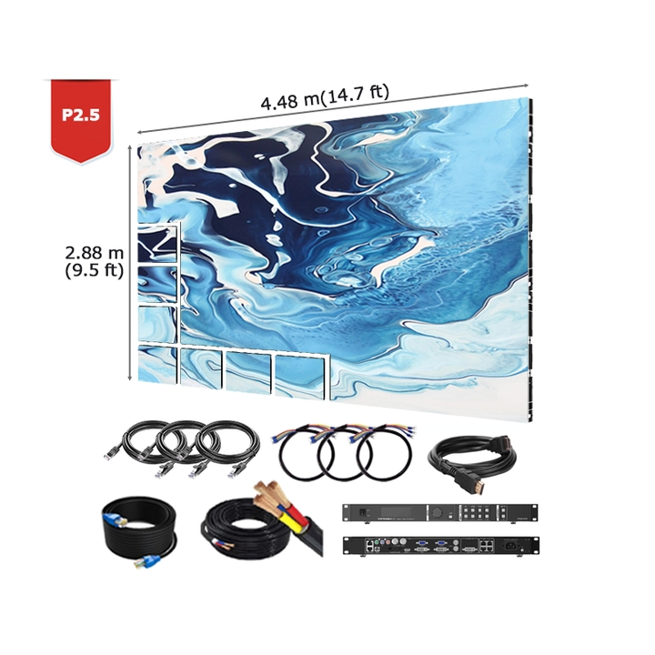 Indoor Advertising Video Wall with HD Full Color LED Display Screen