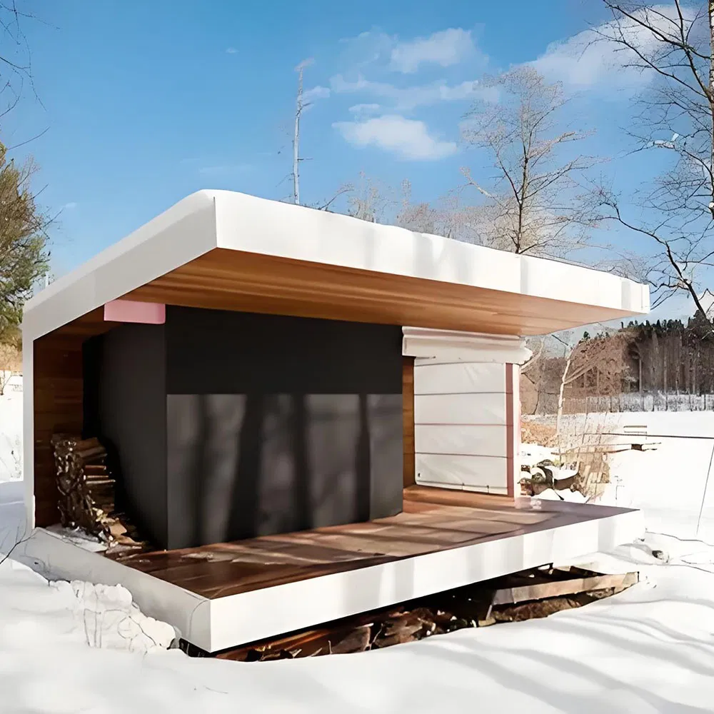 High-Capacity Wellness-Focused Square Outdoor Infrared Sauna with Dual Shower Units