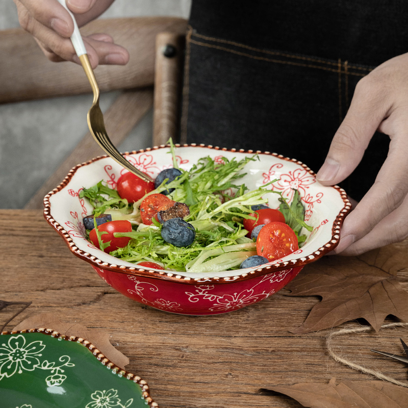 Ceramic Tableware Rice Snack Salad Soup Bowl Hand Painted Dinnerware