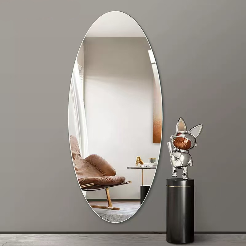 Ultra-Minimalist Frameless Bathroom Mirror, Three-Sided Protective Bathroom Mirror, Safeguarding Every Use.