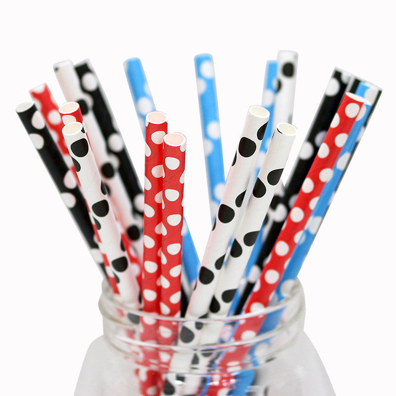 Bubble Tea Custom Logo Eco Drinking Straw Biodegradable Striped Paper Straw