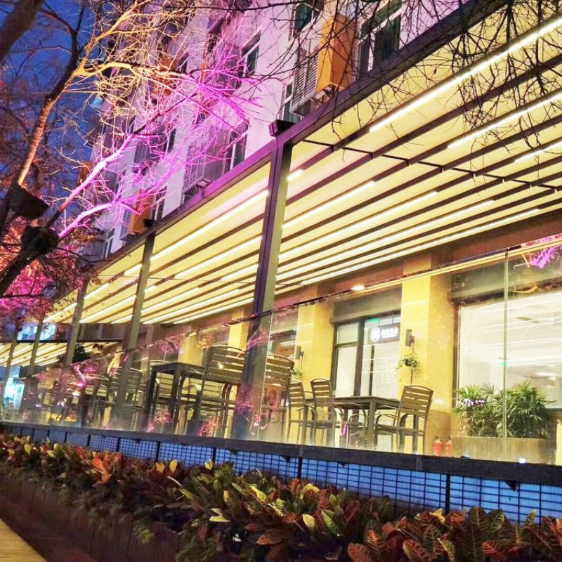 Electric Roof Awning LED Lights with Outdoor Party Roller Blinds