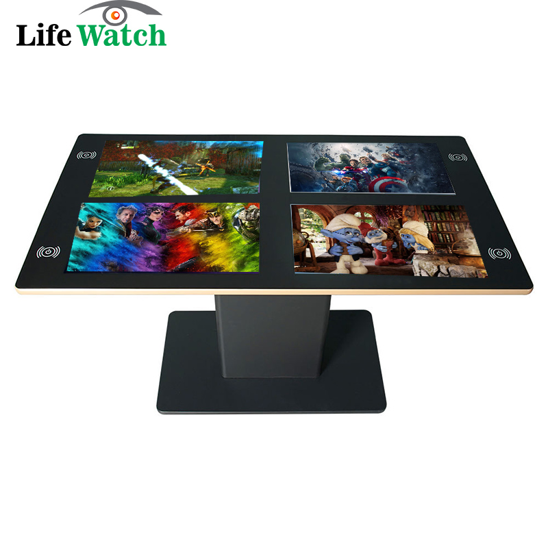 19-Inch Built-in Two Small LCD Screen Game Interactive Table with Wireless Battery Charging