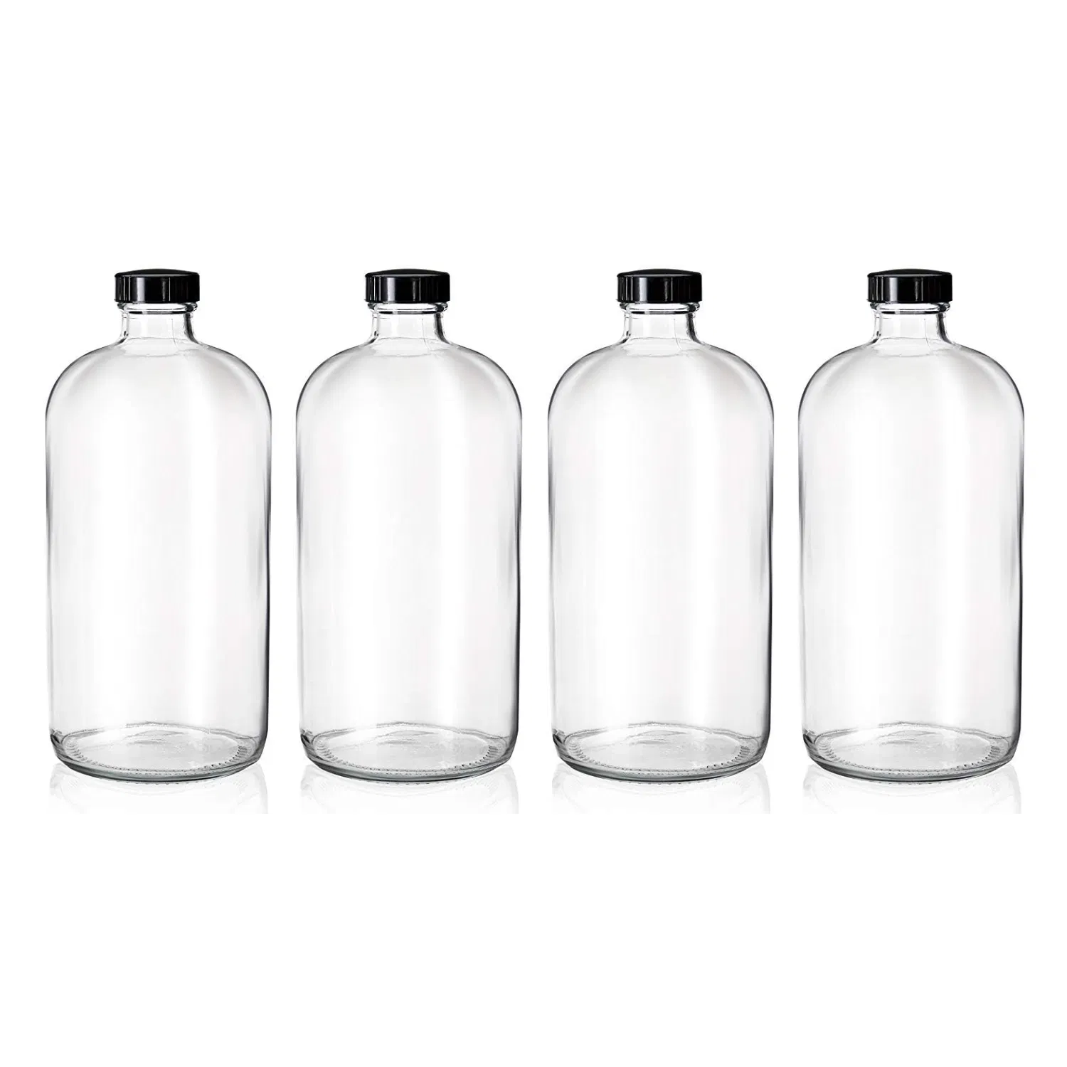 Premium 32oz Amber Boston Glass Bottle for Chemical Storage