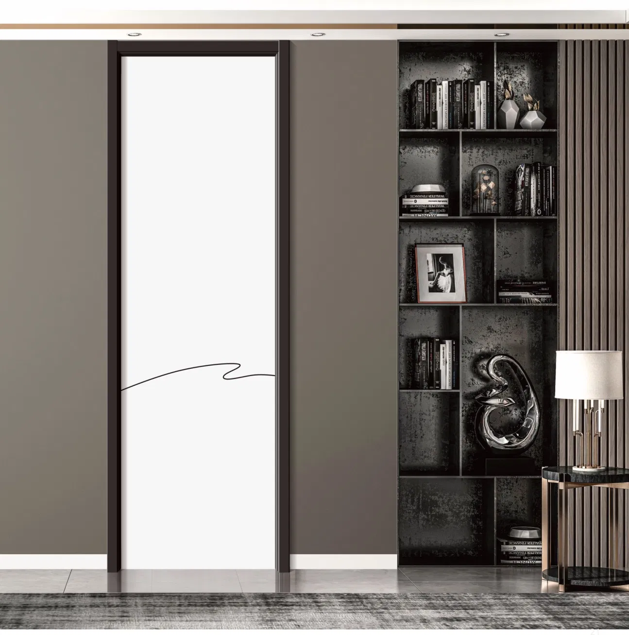 Apartment Use Wooden Interior Wood Security Door with Modern Style and Durability