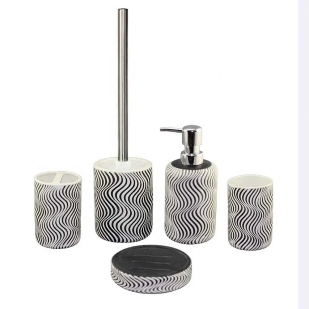 Modern Ceramic 4-Piece Bathroom Set with Identification