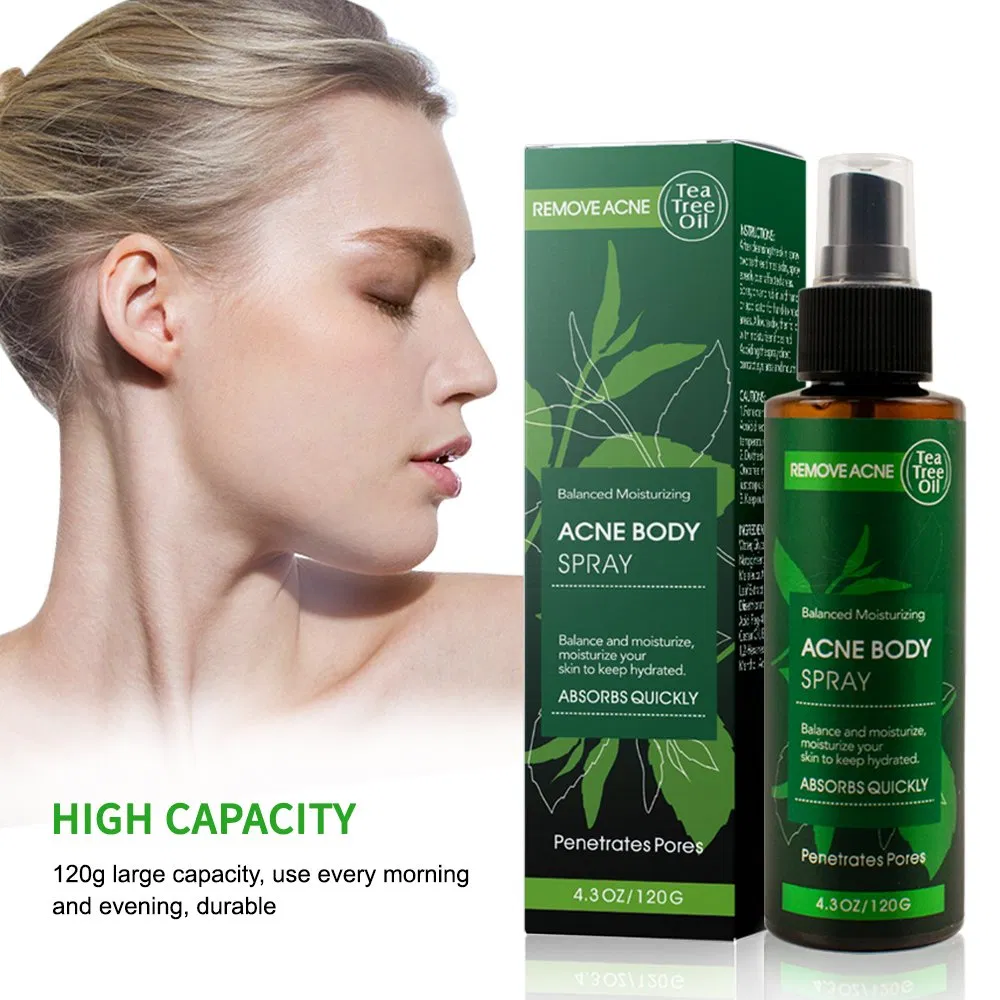 Private Label Tea Tree Oil Extract Treatment Spray Facial Mist Anti-Acne Remover Glowing Whitening Hydrating Face Body Spray