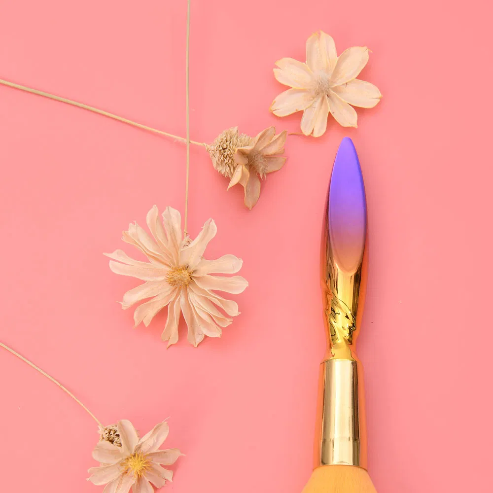 ABS Electroplate Gold Handle Powder Blush Foundation Eyeshadow Makeup Brush High Quality Beauty Care Cosmetic Brush