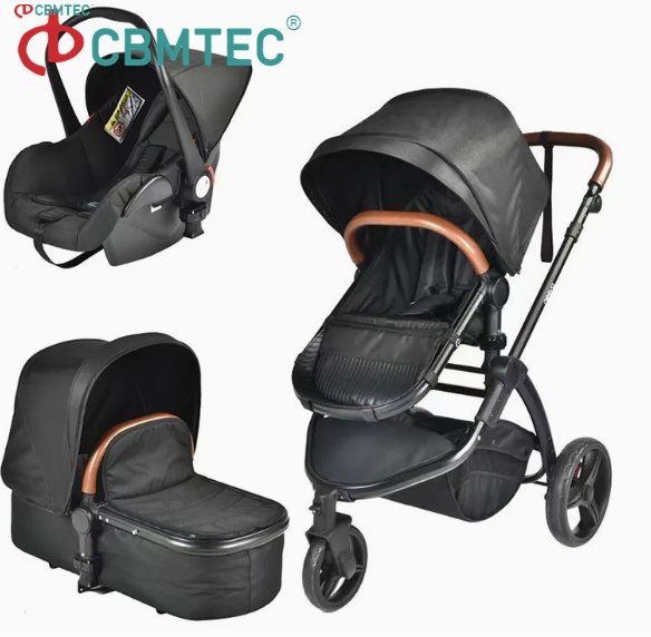 Carriage Poussette 3 in 1 Baby Trolley System Stroller with Aluminium Frame