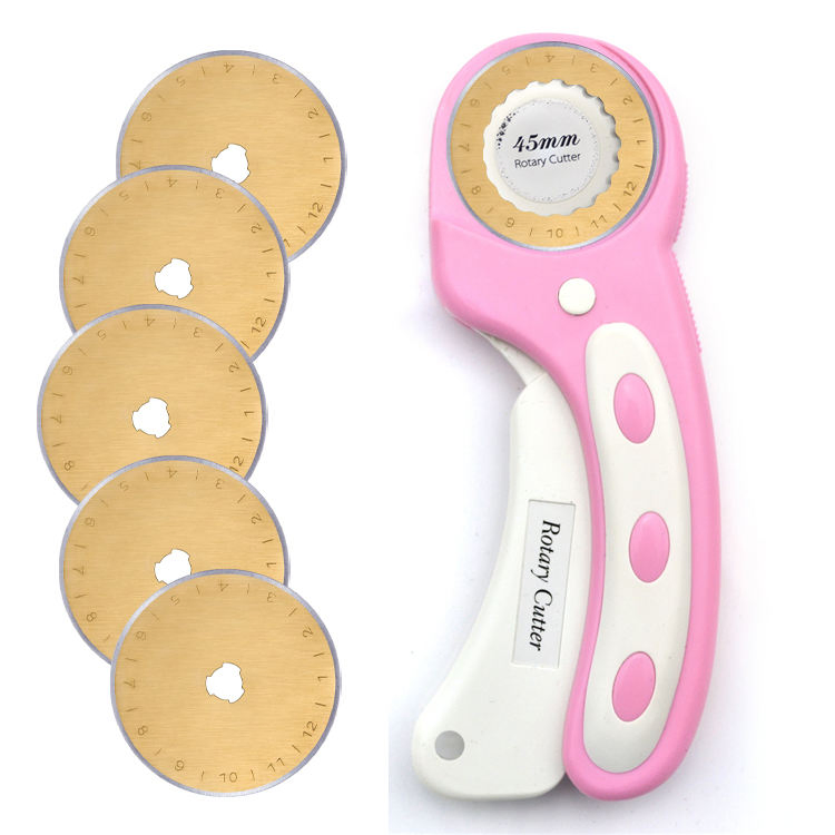 45mm Rotary Fabric Blade Cutting Tool with Ergonomic Handle and Safety Lock