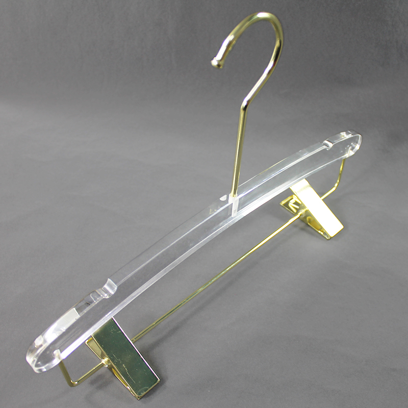 Clear Pant Trousers Hangers with Clips with Logo Printing Manufacturer
