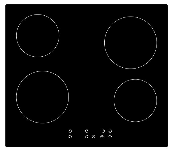 ODM Kitchen Household Infrared 1000W Built-in 4-Burner Electric Ceramic Cooker Hob with Certification
